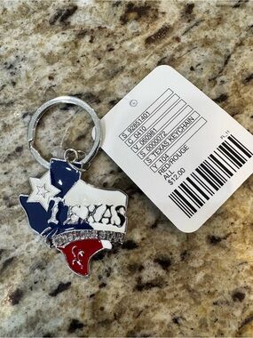 NWT Texas Flag Shaped Keychain
